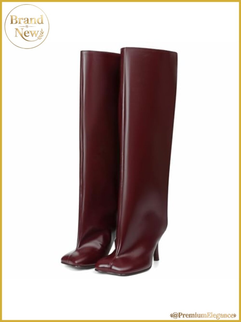 Women's Knee High Suede Boots Wide Calf Square Toe Stiletto Heel Pull On